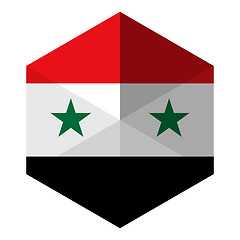 Image showing Syria Flag Hexagon Flat Icon Button