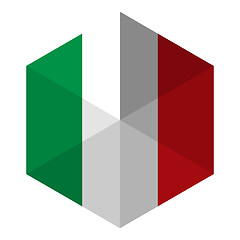 Image showing Italy Flag Hexagon Flat Icon Button