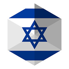Image showing Israel Flag Hexagon Flat Icon Button