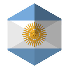 Image showing Argentina Flag Hexagon Flat Icon Button