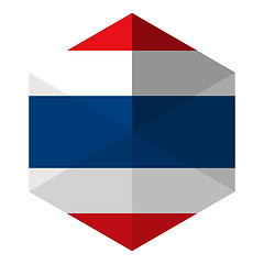 Image showing Thailand Flag Hexagon Flat Icon Button