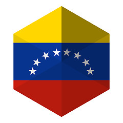 Image showing Venezuela Flag Hexagon Flat Icon Button