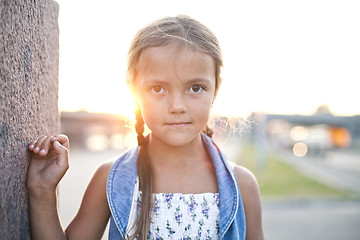 Image showing Happy young girl in a city