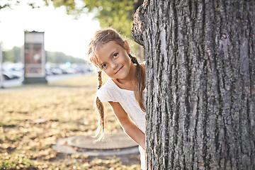 Image showing Young girl playing at a park