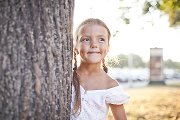 Image showing Young girl playing at a park