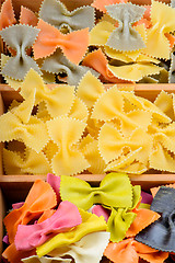 Image showing Texture from three different farfalle pasta