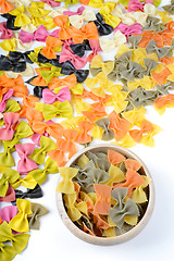 Image showing Two different farfalle pasta