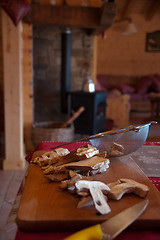 Image showing Cooking in farm kitchen