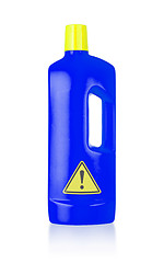 Image showing Plastic bottle cleaning-detergent, danger