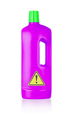 Image showing Plastic bottle cleaning-detergent, danger