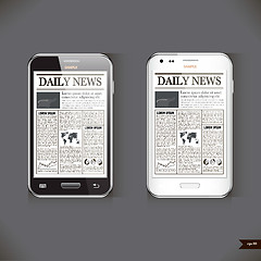 Image showing Modern smart phone with business news article