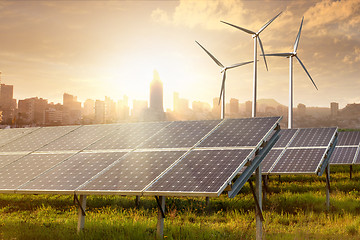 Image showing solar panels under sky