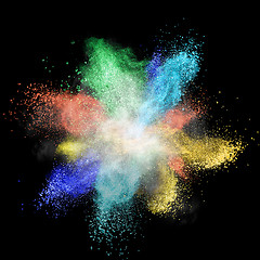 Image showing White powder explosion isolated on black