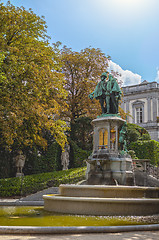 Image showing Statue of Egmont and Hoorne on Petit Sablon Square