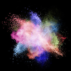 Image showing Color powder explosion isolated on black