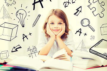 Image showing student girl studying at school