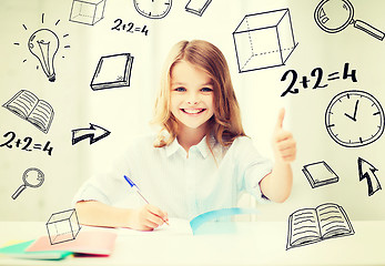 Image showing student girl studying at school