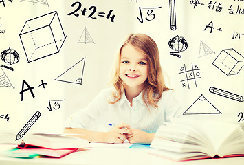 Image showing student girl studying at school