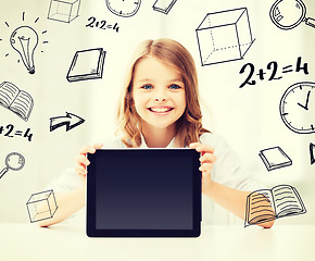 Image showing girl with tablet pc at school