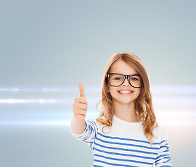 Image showing little girl with black eyeglasses