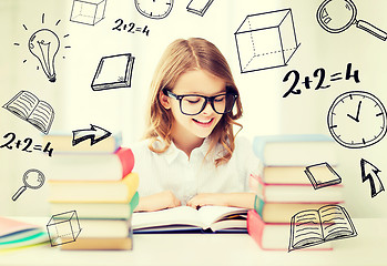 Image showing student girl studying at school