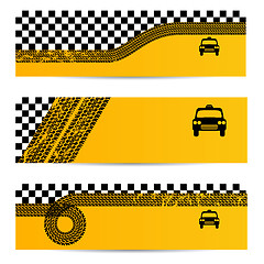 Image showing Taxi tire banner set of 3