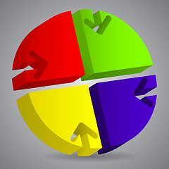 Image showing 3d diagram with arrow cutouts