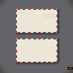 Image showing Two airmail envelope on gray background. Vector illustration
