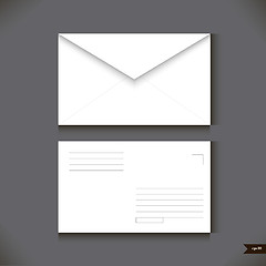 Image showing Two white paper envelope on gray background. Vector illustration