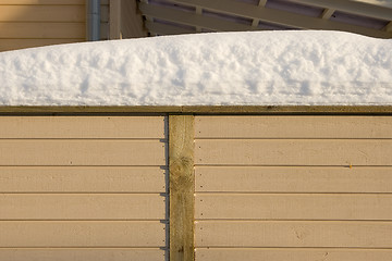 Image showing Snowy railing