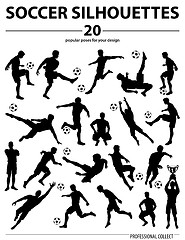 Image showing Silhouettes Soccer Players