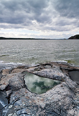 Image showing  Stones, sea and sky