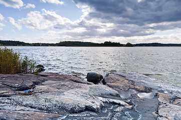 Image showing  Stones, sea and sky