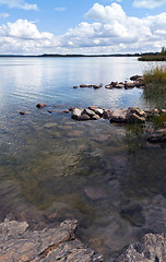 Image showing  Stones, sea and sky