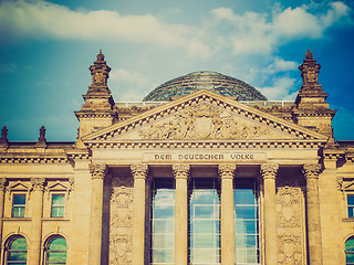 Image showing Retro look Reichstag Berlin