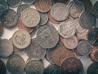 Image showing Retro look Pound coins