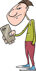 Image showing guy shoot with smartphone cartoon