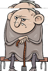 Image showing grumpy old man cartoon illustration