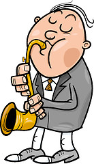 Image showing man with saxophone cartoon illustration