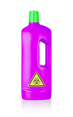 Image showing Plastic bottle cleaning-detergent, biohazard