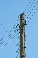 Image showing old telephone line wires