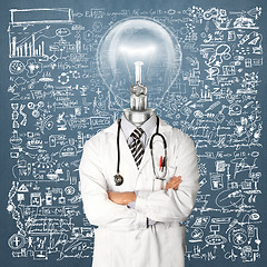 Image showing Lamp Head Doctor Man With Stethoscope