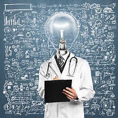 Image showing Lamp Head Doctor Man With Stethoscope