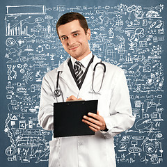 Image showing Doctor Man With Clipboard