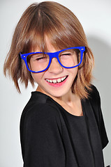 Image showing kid with glasses having fun