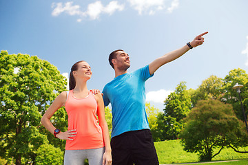 Image showing two smiling people outdoors