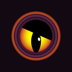 Image showing Happy Halloween Ghost Evil Eye Icon Background