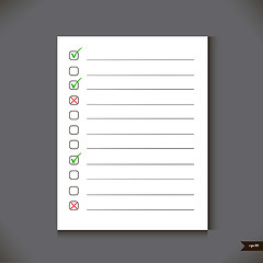 Image showing White notebook with lines and place for marks.Vector illustration