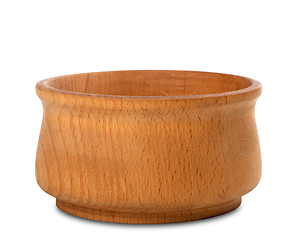 Image showing Wooden bowl on white background