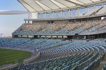 Image showing Moses Mabhida Stadium Fifa Football Seating Area and Covered by the Sails Roofing